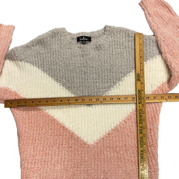 Lulu's Women's Colorblock Talk The Block Eyelash Knit Soft Sweater Size Medium - Picture 12 of 15